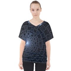 Pattern Abstract Fractal Art V-neck Dolman Drape Top by Nexatart