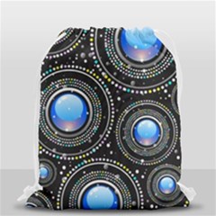 Background Abstract Glossy Blue Drawstring Bag (small) by Nexatart