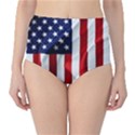 American Usa Flag Vertical Classic High-Waist Bikini Bottoms View1