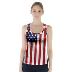 American Usa Flag Vertical Racer Back Sports Top by FunnyCow