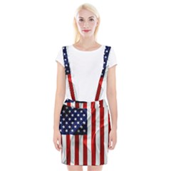 American Usa Flag Vertical Braces Suspender Skirt by FunnyCow