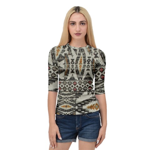 Fabric Textile Abstract Pattern Quarter Sleeve Raglan Tee by Nexatart