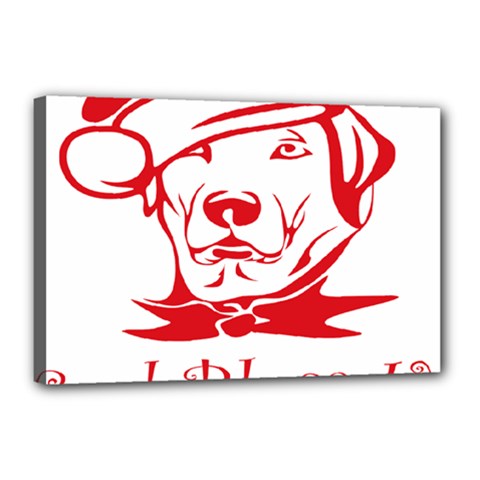 Dog Santa Hat Winter Christmas Canvas 18  X 12  by Sapixe