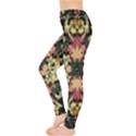 Beautiful seamless brown Tropical Flower Design  Leggings  View3