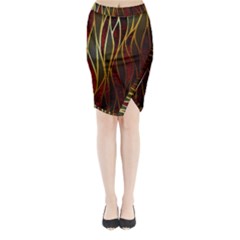 Snake In The Grass Red And Black Seamless Design Midi Wrap Pencil Skirt by flipstylezfashionsLLC