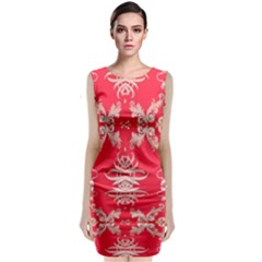 Red Chinese Inspired  Style Design  Sleeveless Velvet Midi Dress by flipstylezfashionsLLC