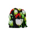 White And Red Sunlit Tulips Drawstring Pouches (Medium)  View2