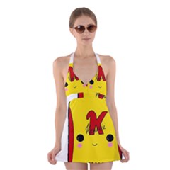 Kawaii Cute Tennants Lager Can Halter Dress Swimsuit  by CuteKawaii1982