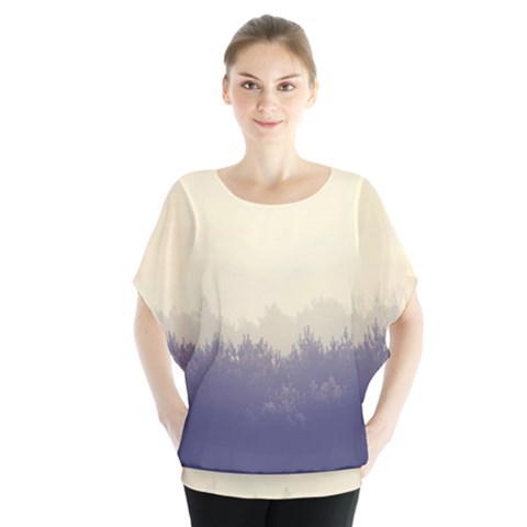 Cloudy Foggy Forest With Pine Trees Blouse by genx