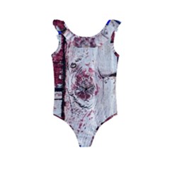 Abstract Art Of Grunge Wood Kids  Frill Swimsuit by FunnyCow
