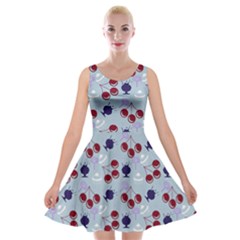 Sky Cherry Velvet Skater Dress by snowwhitegirl
