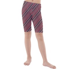Brownish Diagonal Lines Kids  Mid Length Swim Shorts by snowwhitegirl