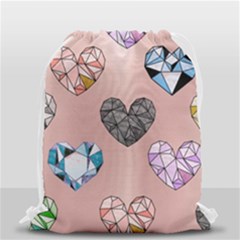 Gem Hearts And Rose Gold Drawstring Bag (small) by NouveauDesign