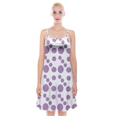 Violet Dots Spaghetti Strap Velvet Dress by snowwhitegirl