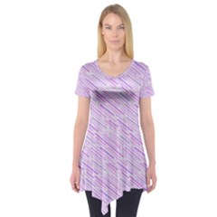 Silly Stripes Lilac Short Sleeve Tunic  by snowwhitegirl