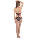 Pink Japan Floral Cross Front Halter Bikini Set View2