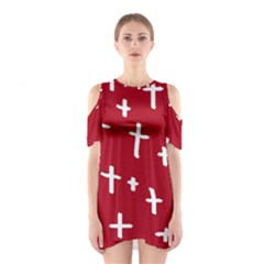 Red White Cross Shoulder Cutout One Piece by snowwhitegirl