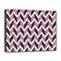 Zigzag Chevron Pattern Pink Brown Canvas 14  x 11  View1