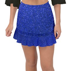 Blue Glitter Fishtail Mini Chiffon Skirt by snowwhitegirl