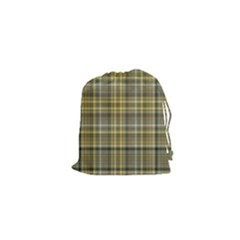 Yellow Plaid Drawstring Pouch (xs) by snowwhitegirl