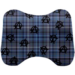 Blue  Plaid Anarchy Head Support Cushion by snowwhitegirl