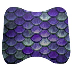Blue Purple Mermaid Scale Velour Head Support Cushion by snowwhitegirl