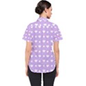 Hearts Dots Purple Women s Short Sleeve Shirt View2