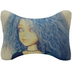 Blue Hair Boy Seat Head Rest Cushion by snowwhitegirl