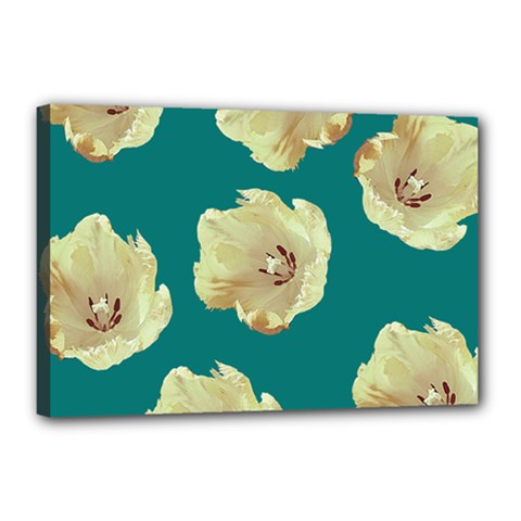 Teal Tulips Canvas 18  X 12  by snowwhitegirl