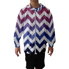 Pink Blue Black Ombre Chevron Hooded Windbreaker (kids) by snowwhitegirl