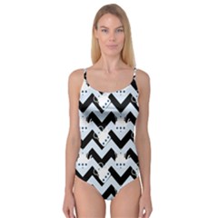 Blue Teapot Chevron Camisole Leotard  by snowwhitegirl