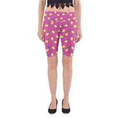 Lemons Pink Yoga Cropped Leggings by snowwhitegirl