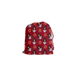 Girl With Dress Red Drawstring Pouch (xs) by snowwhitegirl