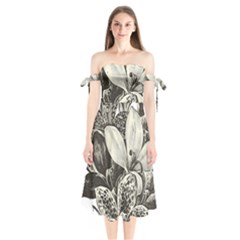 Flowers 1776483 1920 Shoulder Tie Bardot Midi Dress by vintage2030