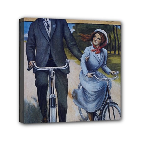 Couple On Bicycle Mini Canvas 6  X 6  (stretched) by vintage2030