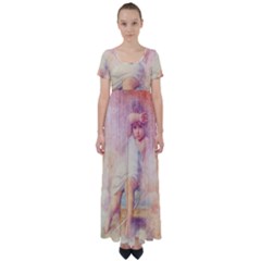 Baby In Clouds High Waist Short Sleeve Maxi Dress by vintage2030