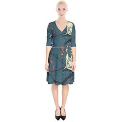 Girl And Flowers Wrap Up Cocktail Dress by vintage2030