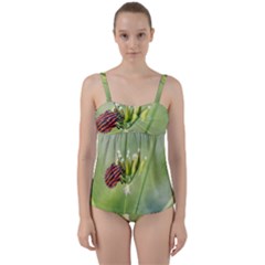 One More Bottle Does Not Hurt Twist Front Tankini Set by FunnyCow