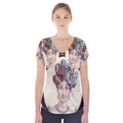 Frame 1775331 1280 Short Sleeve Front Detail Top by vintage2030