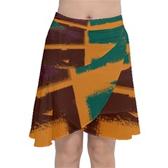 Orange Texture                                              Chiffon Wrap Front Skirt by LalyLauraFLM
