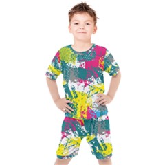 Cracked Shapes                                          Kids  Tee And Shorts Set by LalyLauraFLM