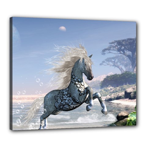 Wonderful Wild Fantasy Horse On The Beach Canvas 24  X 20  (stretched) by FantasyWorld7