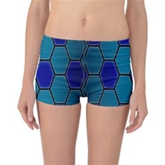 Hexagon Background Geometric Mosaic Reversible Boyleg Bikini Bottoms by Sapixe