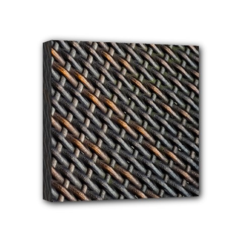 Rattan Wood Background Pattern Mini Canvas 4  X 4  (stretched) by Sapixe