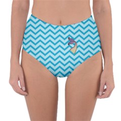 Chevron Mermaid Pattern Reversible High-waist Bikini Bottoms by emilyzragz