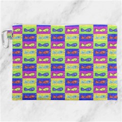 Cartoon Style Marine Life Motif Pattern Canvas Cosmetic Bag (xxl) by dflcprints