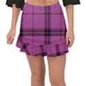 Violet Plaid Fishtail Mini Chiffon Skirt View1