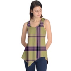 Beige Purple Plaid Sleeveless Tunic by snowwhitegirl