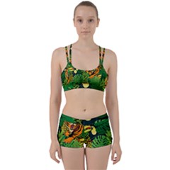 Tropical Pelican Tiger Jungle Black Women s Sports Set by snowwhitegirl