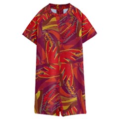 Colorful Abstract Ethnic Style Pattern Kids  Boyleg Half Suit Swimwear by dflcprints